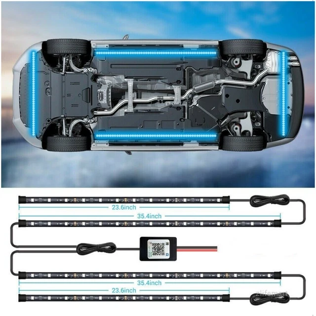 4x illuminazione sottoscocca LED RGB auto atmosfera sottoscocca barre luminose APP DE