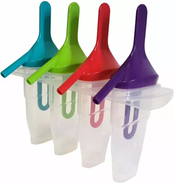 Ice Lolly Pop Mold Popsicle Maker with Straw Makes BPA Free Just Pop In The Free