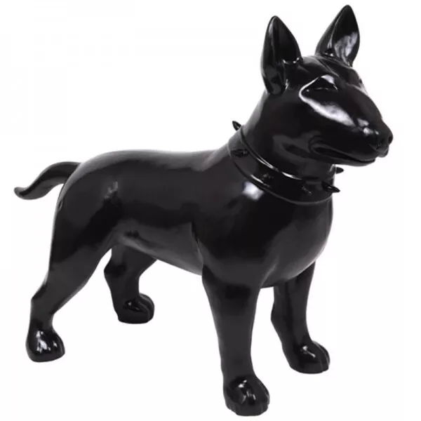 Statue CHIEN bull terrier noir en résine - 110 cm