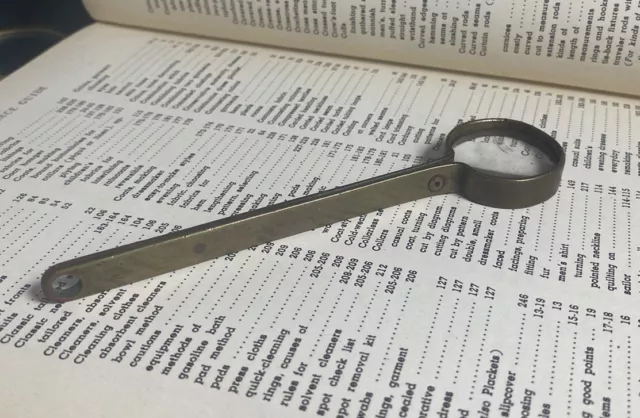 Antique 19th C. Brass Magnifier Scientific Primitive High Magnification Rare ~5”
