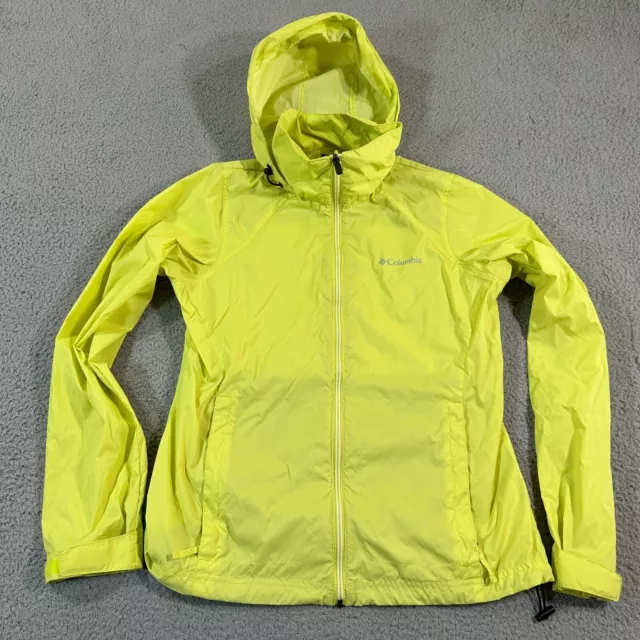 Columbia Women’s Omni Shield Waterproof Hooded Yellow Rain Jacket MEDIUM