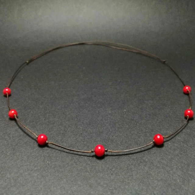 Natural knot Red coral gemstone Beads pendant necklace Fancy Pray Inspiration