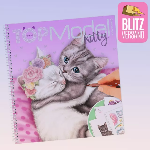 Depesche 12282 TOPModel Create your Kitty - Mal- und Stickerbuch  NEUHEIT  2023