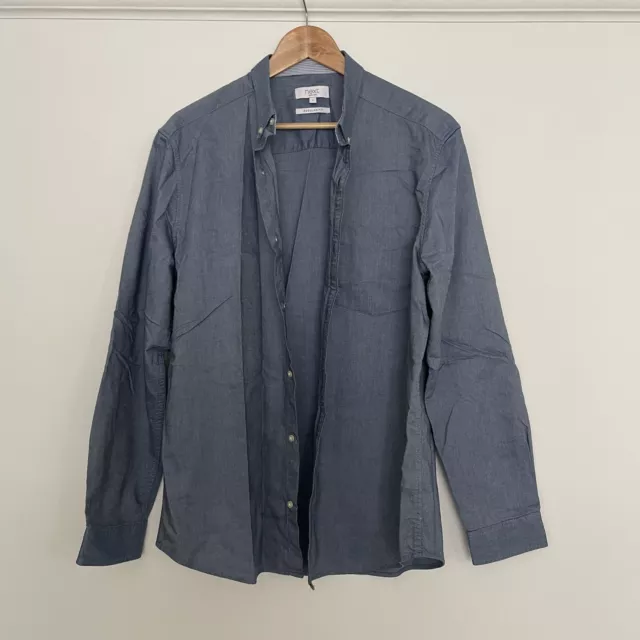 Men’s Next Large Blue Shirt Regular Fit Cotton