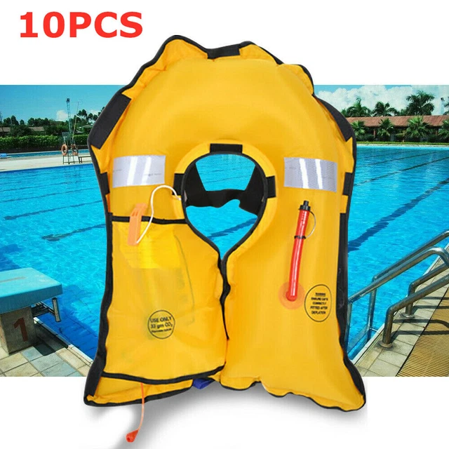 10PC Adjustable Adult Life Jacket Fishing Vest Reflective Aid Sailing Boat Kayak