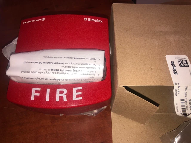 SIMPLEX TRUEALERT ES Addressable Red Wall Mount Strobe Light Fire Alarm ...