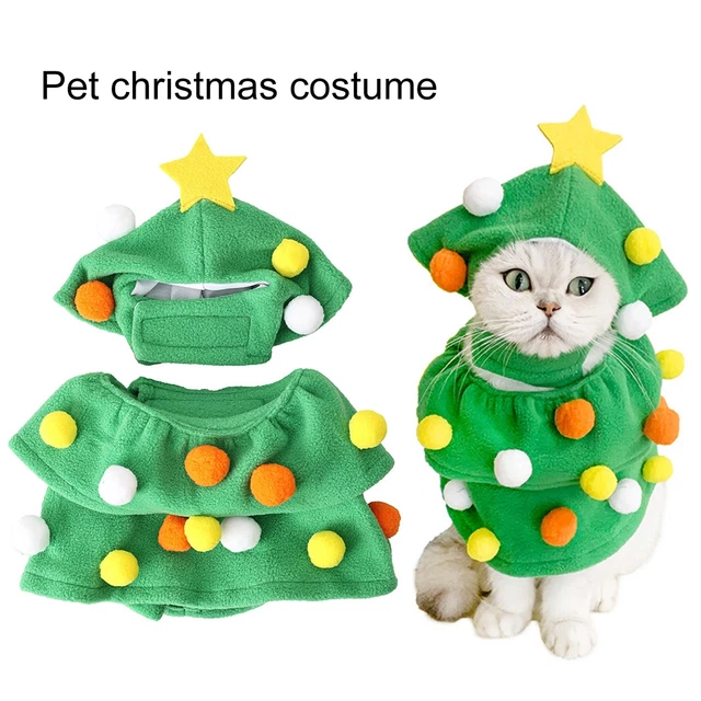 2 teile/satz Weihnachtsbaum-Haustier-Bekleidung-Pompons Cosplay Kostüm Winter