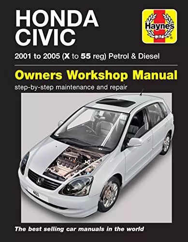 Honda Civic Petrol & Diesel (01 - 05) Haynes Repair Manual by Anon Book The