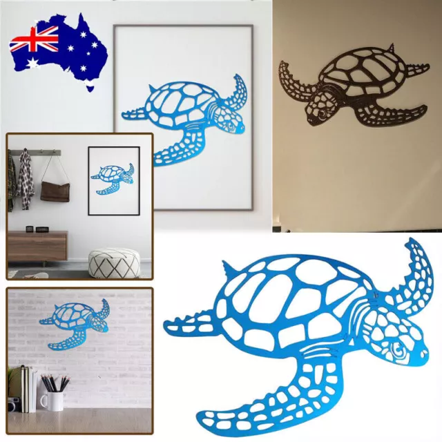 Metal Sea Turtle Ornament Beach Theme Decor Wall Art Decorations Wall Hanging