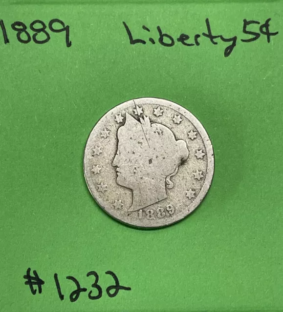 1889 Liberty Head Nickel 5c Circulated See Photos