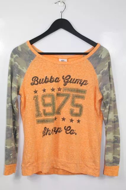 Bubba Gump Shrimp & Co Women's Long Sleeve Casual Orange T-Shirt Size M Medium