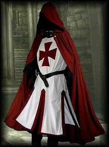 Medieval Templar Knight Tunic, Surcoat & Cloak Reenactment SCA LARP Costumes