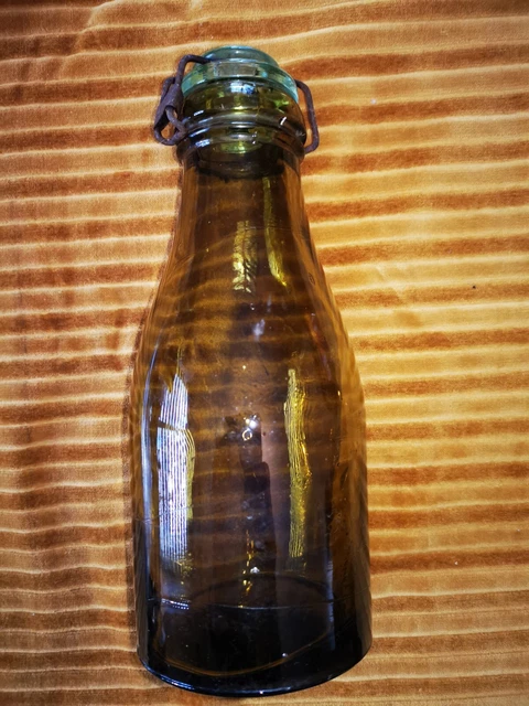 Ancien Bocal La Lorraine – Verre Fumé Vert – Emblème Chardon – 1L – Vintage