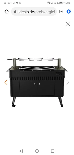 Everdure HUB 2 Holzkohlegrill mit elektrischem Anzünder & Rotisserie