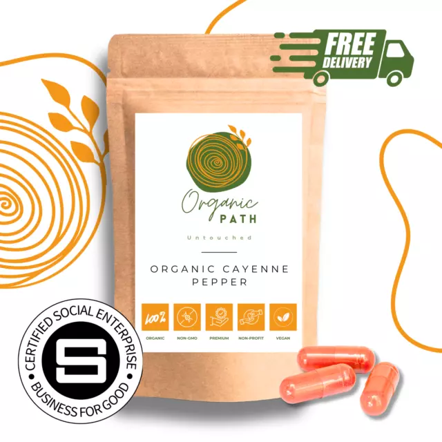 Premium Organic Cayenne Pepper Capsules - 30 Capsules