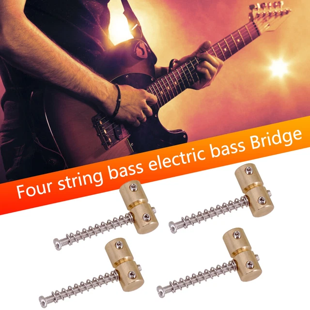 4pcs 4 Strings Brass Guitar Bridge Saddles for Electric Guitar Bass Bridges 2