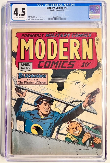 Modern Comics 48 CGC 4.5 1946 Golden Age War Cover ! Blackhawk ! Quality Comics