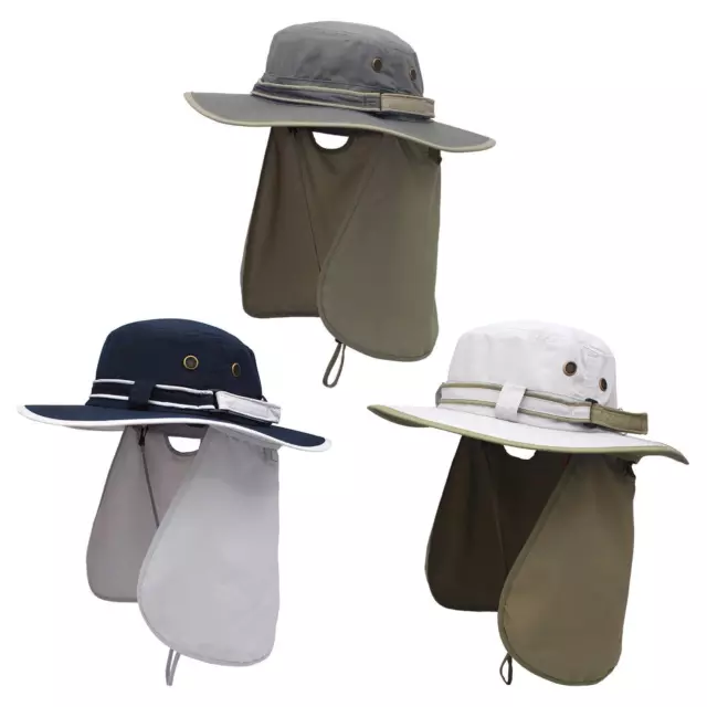 Summer Sun Bucket Hat Protection UV UPF50+ Wide Brim Neck Flap Cover Fishing