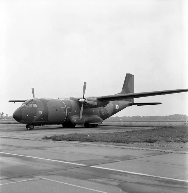 61 Esc, French AF, C-160 Transall, No.F5 '61-ME' at Coxyde, 1968 - Large B&W Neg