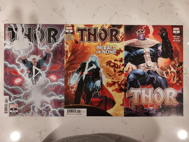 THOR #6 Covers A & Skan Variant & 2nd Print ~ Black Winter Galactus VF/NM ~ NM