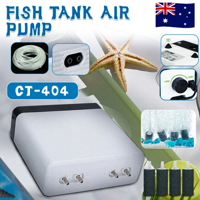 Silent Air Pump Large Aquarium Fish Tank Pump Hydroponic Oxygen 4 Outlet 8W Pump