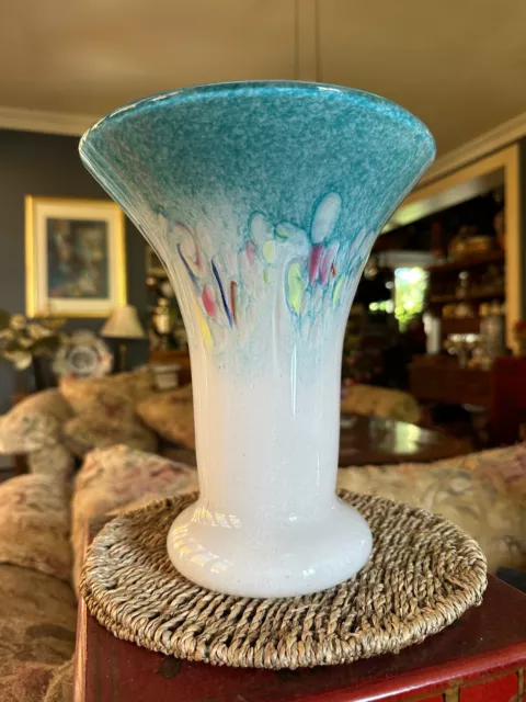 Vintage Hand blown Scottish milk glass vase