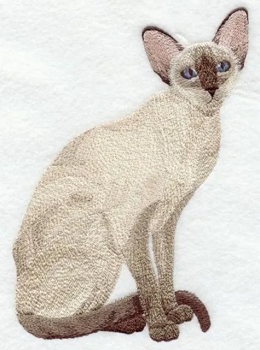 Embroidered Fleece Jacket - Chocolate Point Siamese Cat C7925 Sizes S - XXL