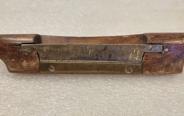 Vintage Spoke Shave Brass w/wooden handles BEAUTIFUL ANTIQUE Woodworking Tool