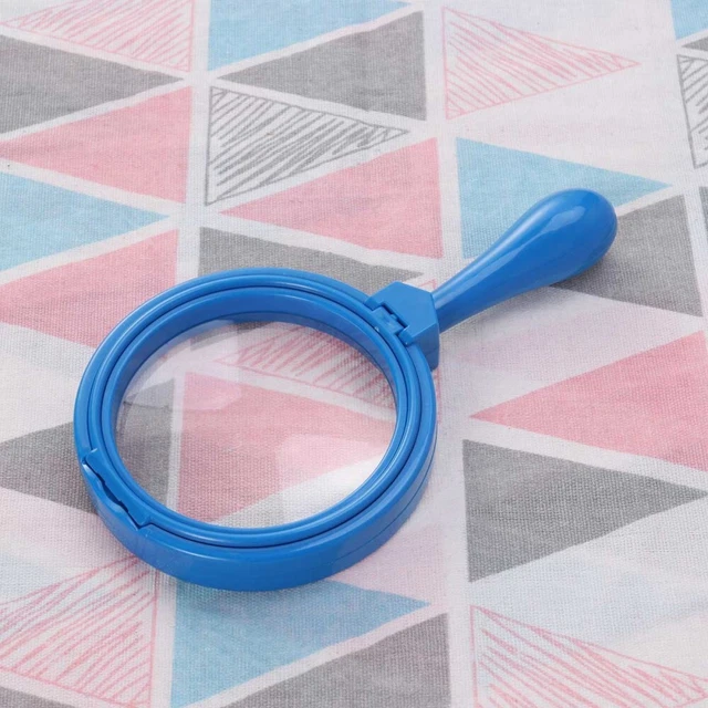 Lupa portátil para niños detective explora aprendizaje manija de juguete