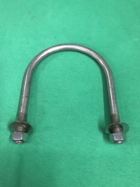 Ubolt, 4” Pipe, Stainless Steel 1/2” Diameter U-bolt W/ Nuts & Washers.