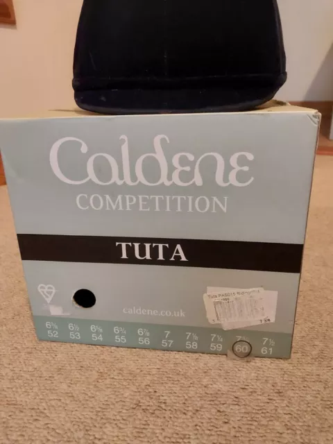 Caldene Competition Velvet Riding Hat Navy Size 60 73/8 Used Twice 2