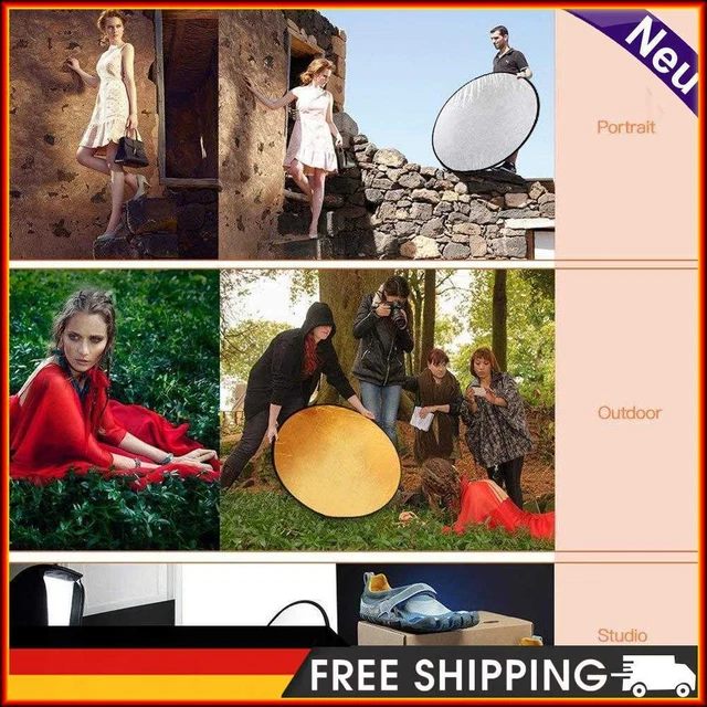 Accesorio de fotografía de disco plegable con luz fotográfica 5 en 1