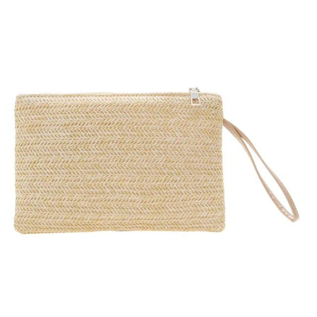 Money Storage Pouch Straw Clutch Beach Bags Women Lightweight Purses