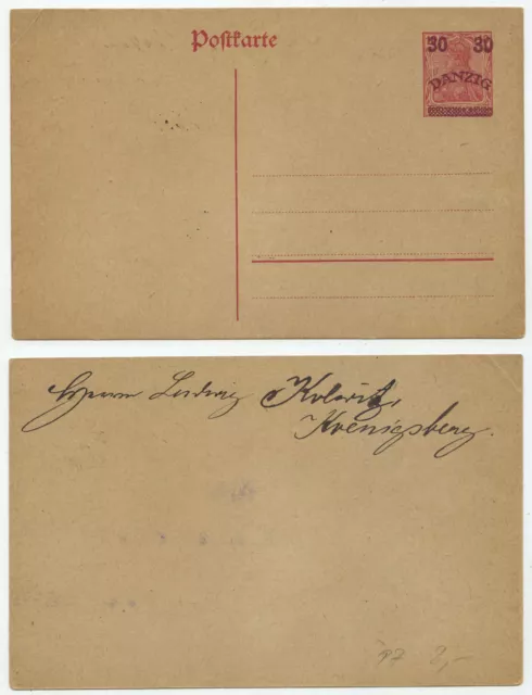 36447 - Danzig - Ganzsache P 7 - Postkarte - ungebraucht