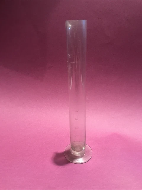 CILINDRO GRADUATO MISURA DA LABORATORIO IN VETRO  VINTAGE ALTO 24 Cm