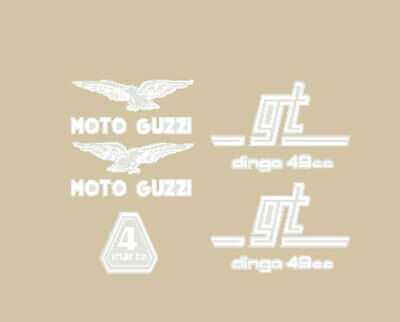 Adesivi Moto Guzzi Dingo 50 3 marce decals emblemi pvc serbatoio restauro moto 