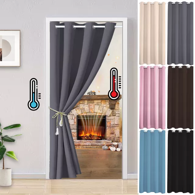 Blackout Door Curtain Thermal Eyelet Ring Top Panel Drapes Single Solid Curtains