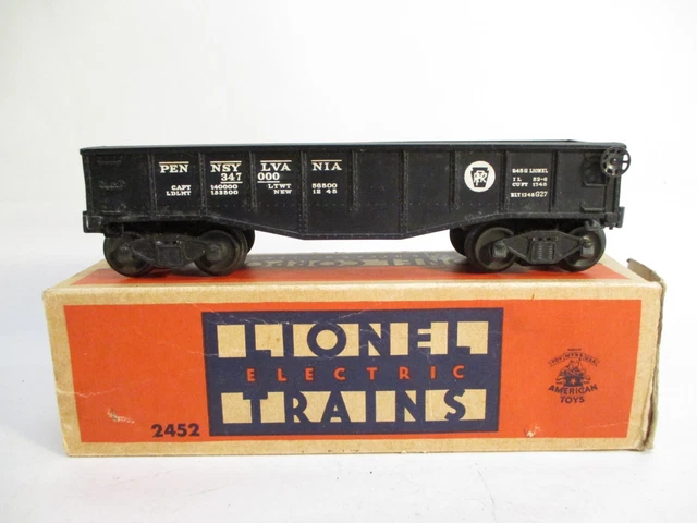 O Gauge Lionel 2452 PRR Black Gondola 1945 Flying Shoe EX with Box X2923