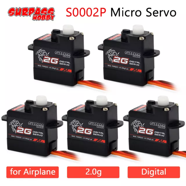 5pcs/lot Surpass Hobby Digital Servo 2g Micro Plastic Gear Servo for RC Airplane