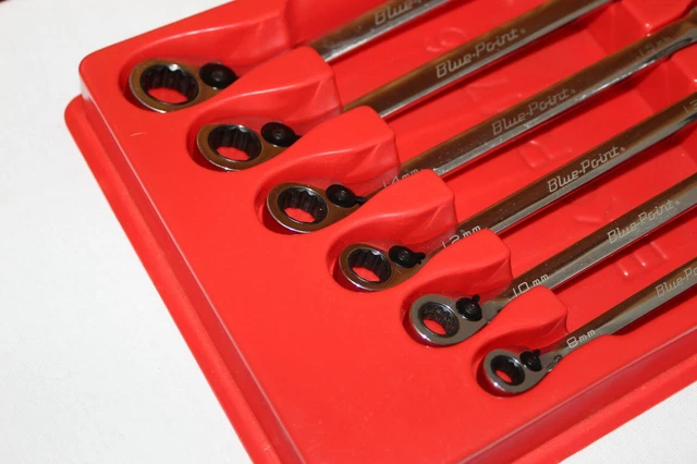 BLUE POINT 6PC 9mm - 19mm Ratcheting Box Wrench Set BXORM706 W/ Tray ...