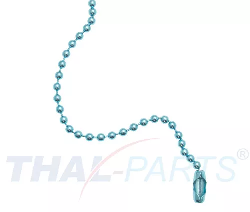 Pack de 100 cadenas esféricas 2,4mm x 102mm AZUL CLARO con cierre