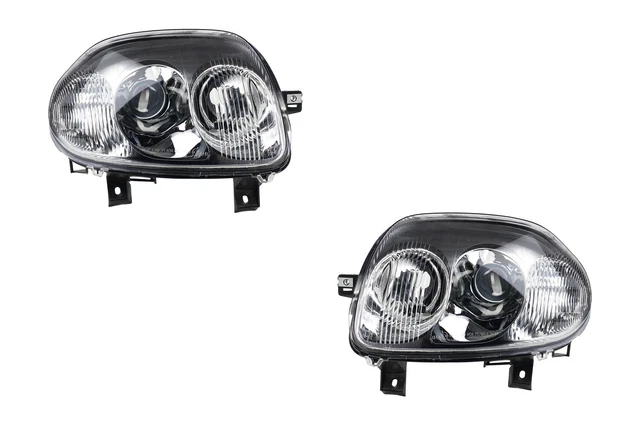 Jeu De Phares Pour Renault Clio BB/CB - Phare Gauche H7/H1 Noir - Avec Clignotant - Réglage électrique - Modèles 2001-2005 - 2