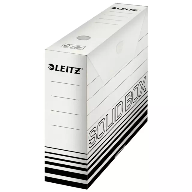 Archiv-Schachtel Solid, weiß/ schwarz, (B)100 mm LEITZ 6128-00-01 (4002432117833