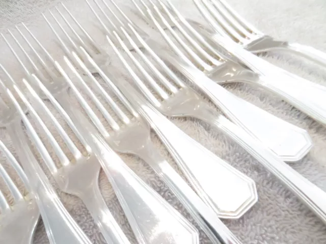 Vintage French silver-plated 12 dinner forks Christofle America 20,7cm