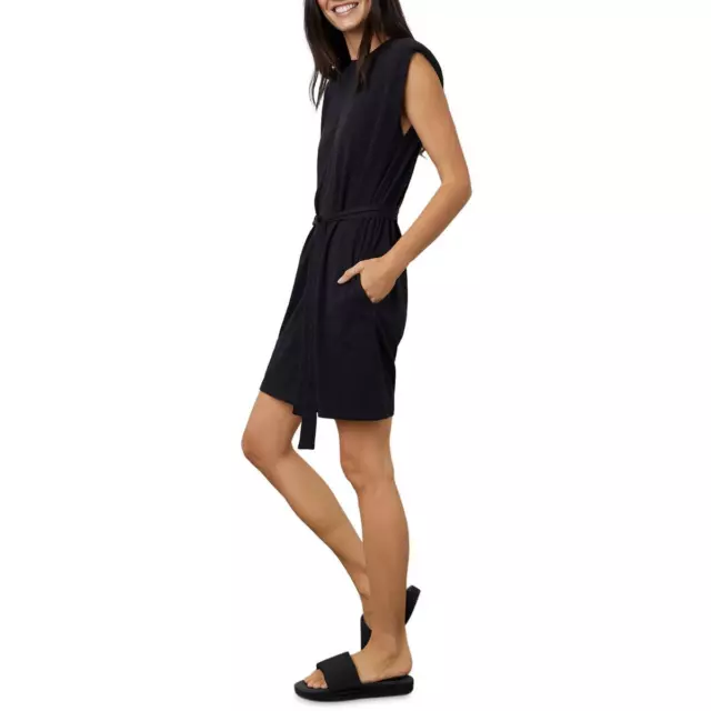 VELVET BY GRAHAM & SPENCER Womens Jenna Black Crewneck Shirtdress M BHFO 2637