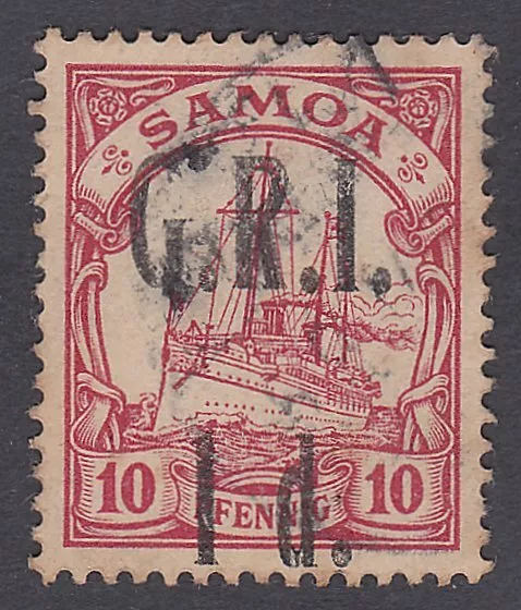 SAMOA 1914 GRI opt on German Samoa : 1d on 10pf used ........ ..............C490