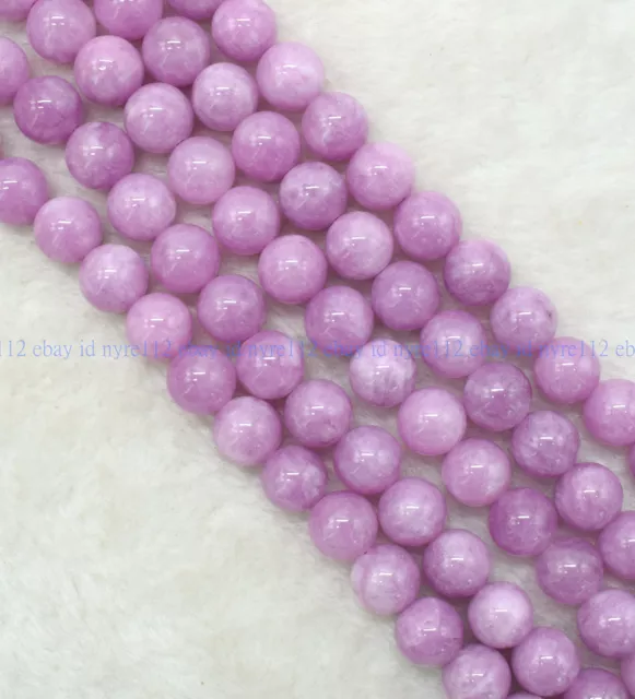 Natural Pink Purple Kunzite Quartz 6/8/10/12mm Round Gems Loose Beads 15" Strand