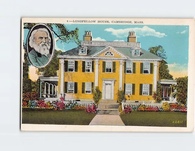 Postcard Longfellow House Cambridge Massachusetts USA