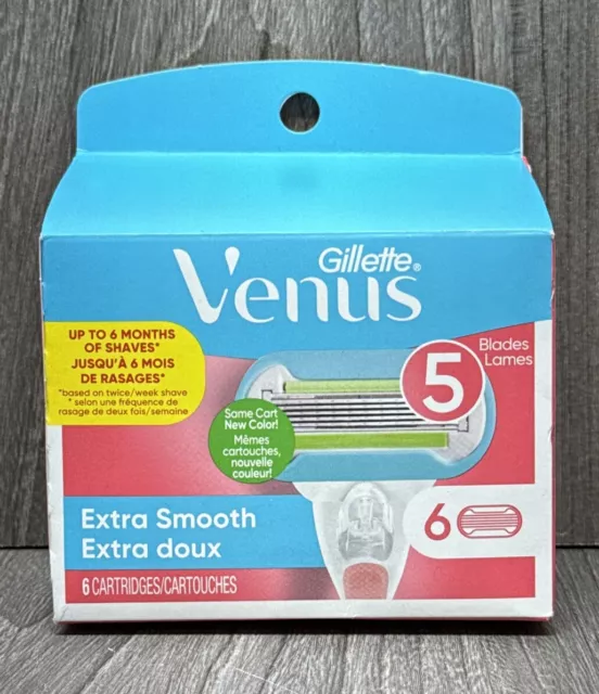 GILLETTE VENUS Extra Smooth Women's Razor 5 Blade - 6 Cartridges NEW SEALED