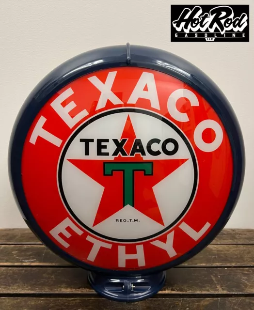 TEXACO ETHYL Reproduction 13.5" Gas Pump Globe - (Dark Blue Body)